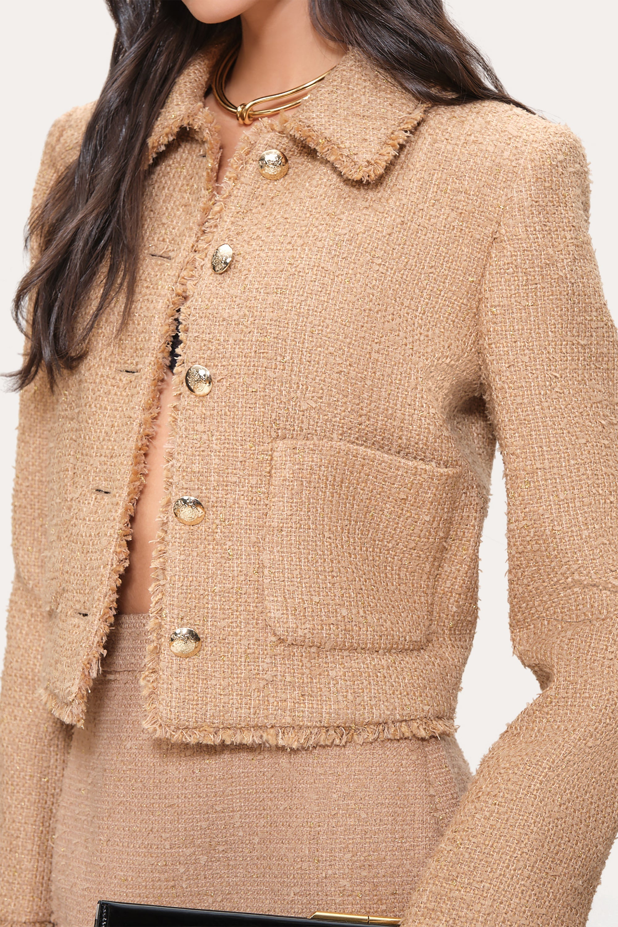 Boucle Tweed Jacket | Elie Tahari CAMEL MULTI