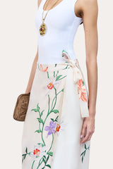 Frances Floral Silk Midi Skirt | Elie Tahari PETALE D'ORO