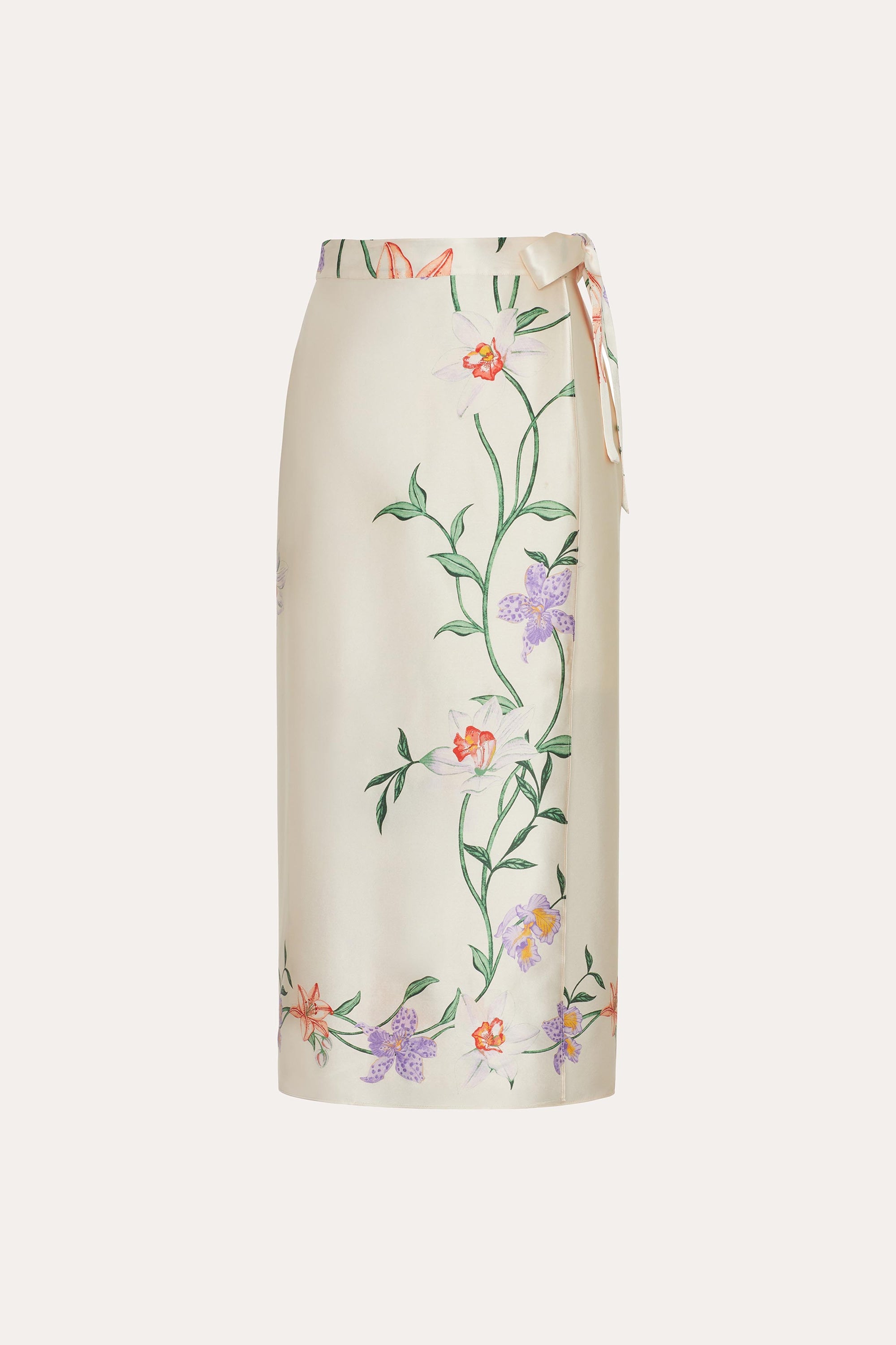 Frances Floral Silk Midi Skirt | Elie Tahari PETALE D'ORO