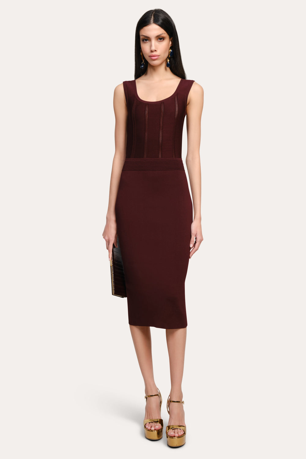 Sylvie Milano Pointelle Midi Dress | Elie Tahari SIENNA