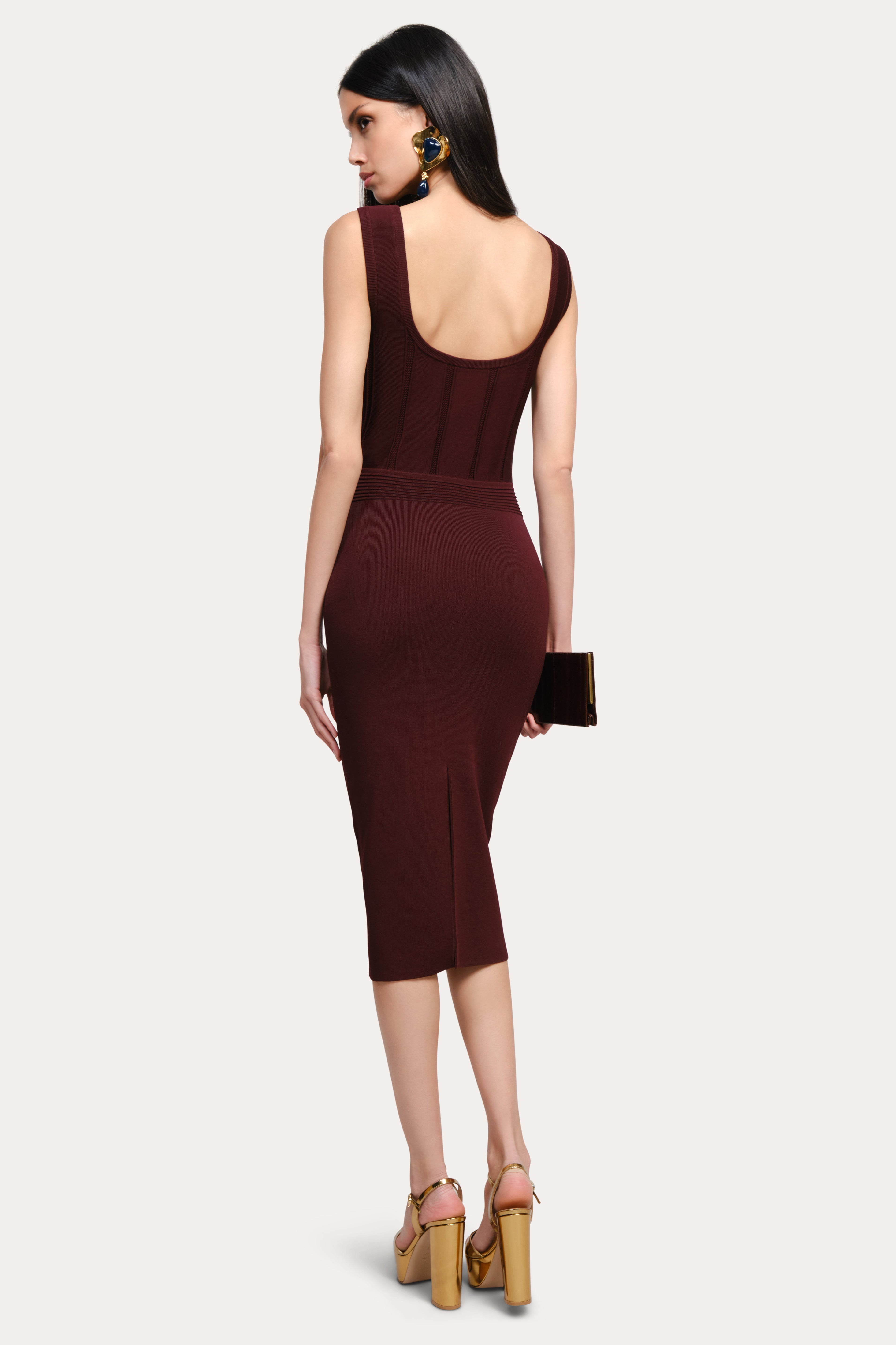 Sylvie Milano Pointelle Midi Dress | Elie Tahari SIENNA