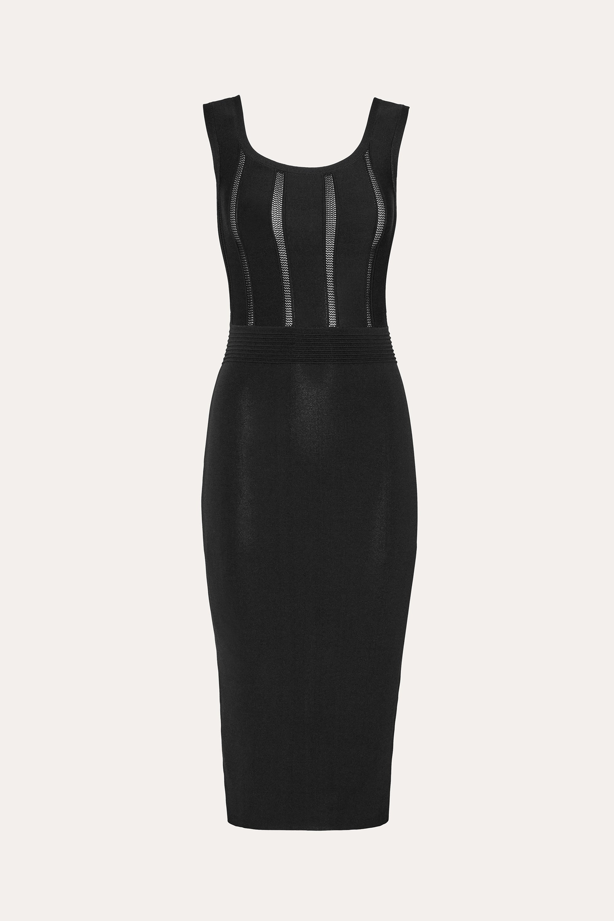 Sylvie Milano Pointelle Midi Dress | Elie Tahari BLACK