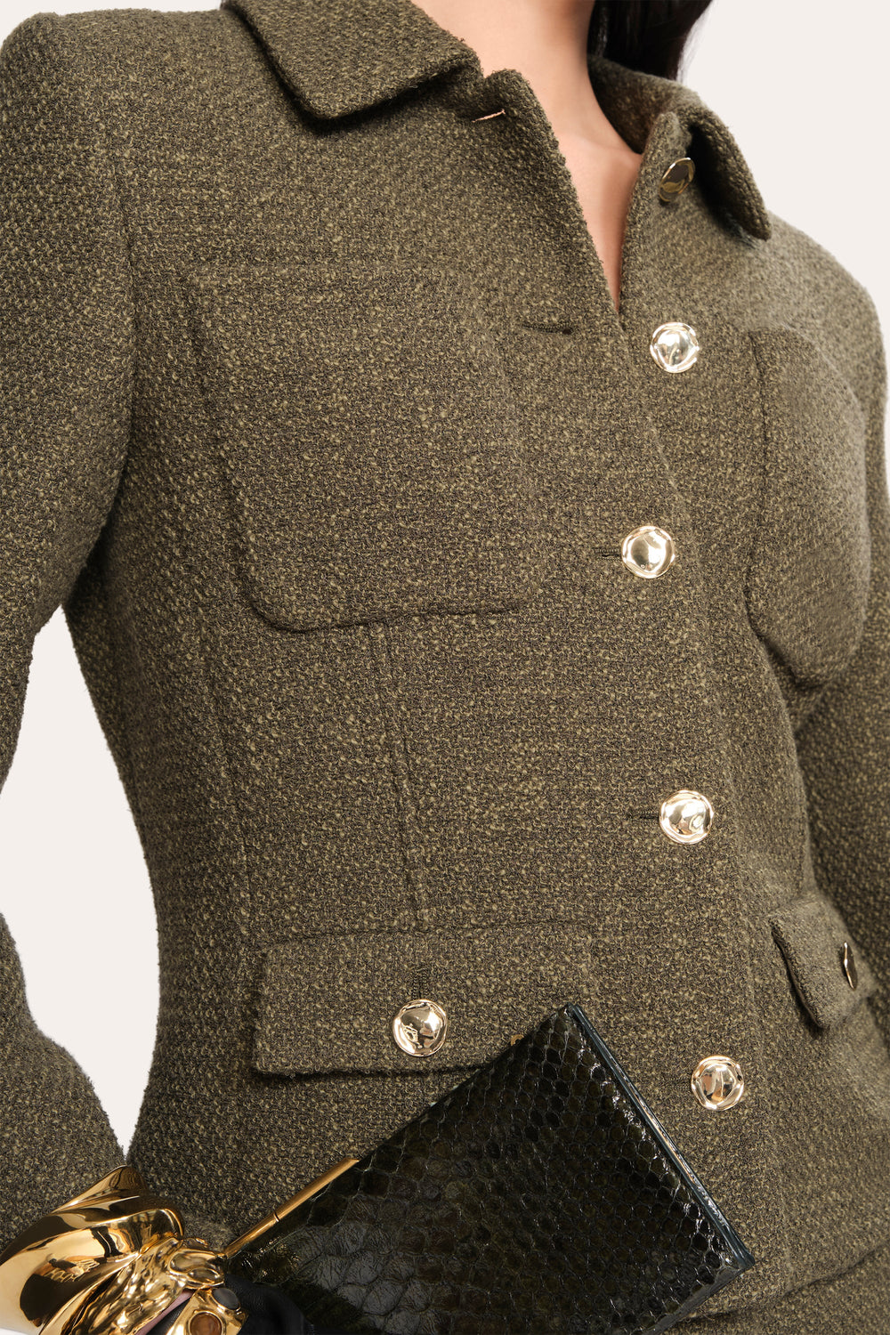 Ella Tweed Jacket | Elie Tahari OLIVE