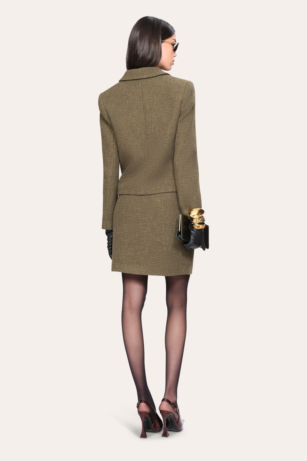 Ella Tweed Jacket | Elie Tahari OLIVE