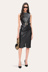 Vegan Leather Dress | Elie Tahari BLACK