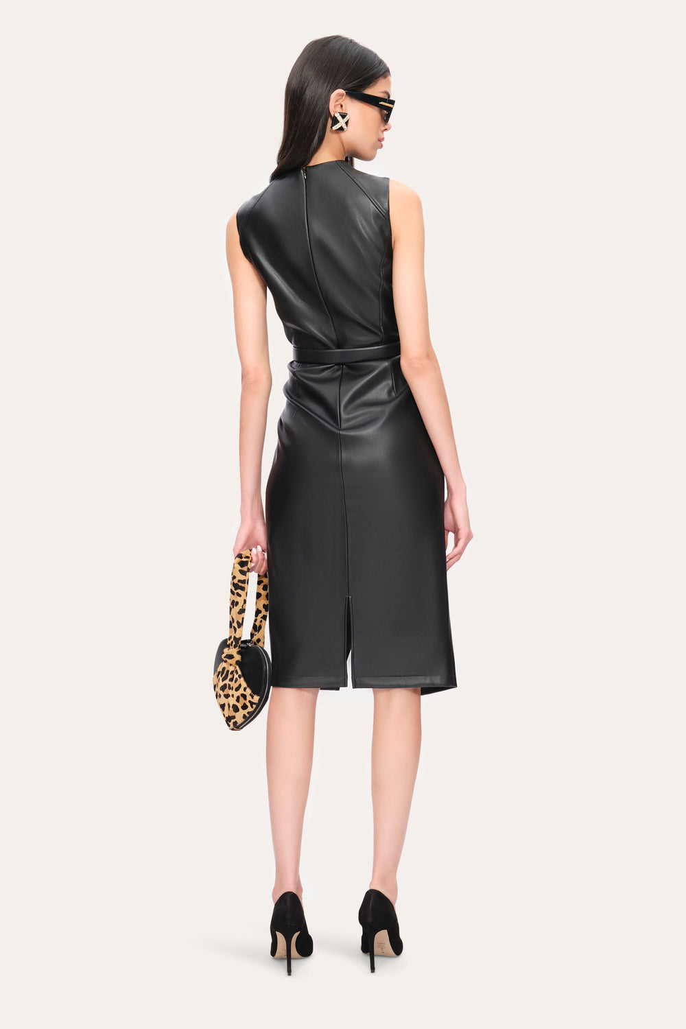 Vegan Leather Dress | Elie Tahari BLACK