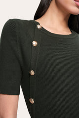 Bella Ribbed Dress | Elie Tahari DARK WILLOW