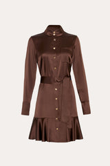 Silk Satin Dress | Elie Tahari ESPRESSO