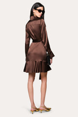 Silk Satin Dress | Elie Tahari ESPRESSO