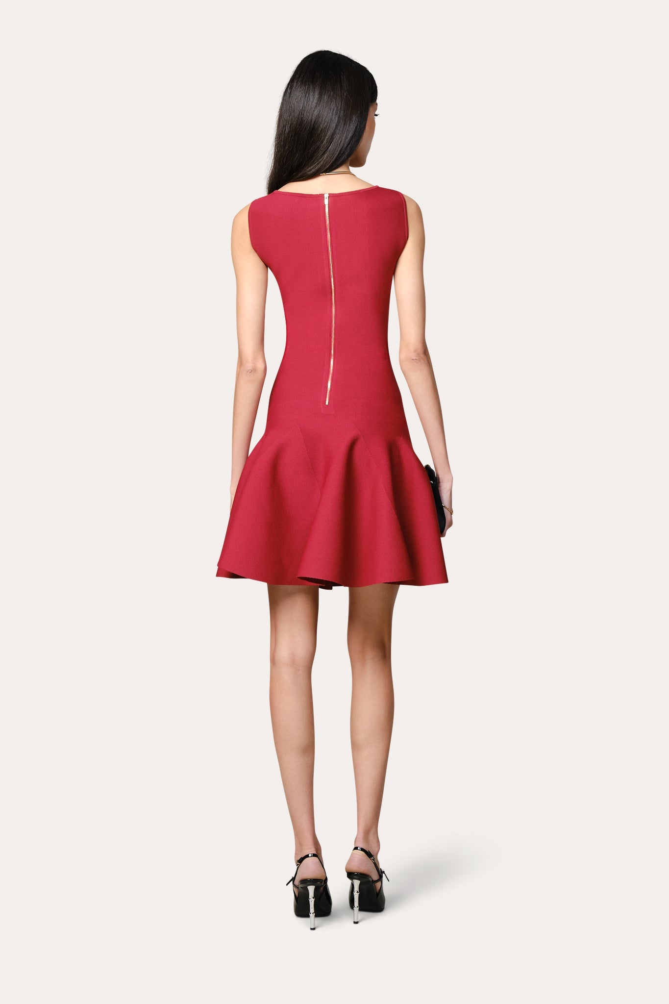 Milano Sculpt Sleeveless Flare Dress | Elie Tahari LACQUER RED