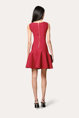 Milano Sculpt Sleeveless Flare Dress | Elie Tahari LACQUER RED