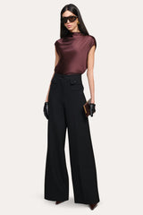 Diane Silk Draped Blouse | Elie Tahari AUBERGINE