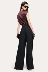 Diane Silk Draped Blouse | Elie Tahari AUBERGINE