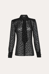 Burnout Tie Button Down | Elie Tahari BLACK
