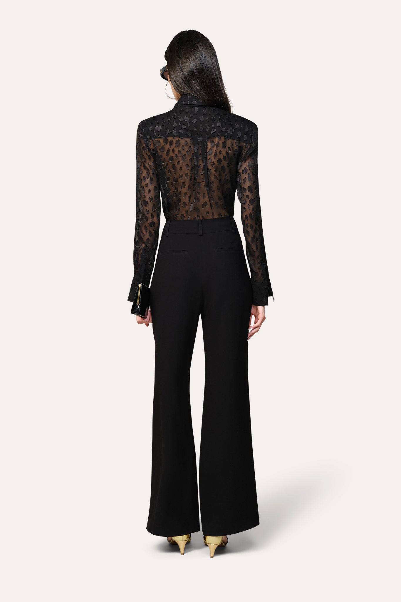 Burnout Tie Button Down | Elie Tahari BLACK