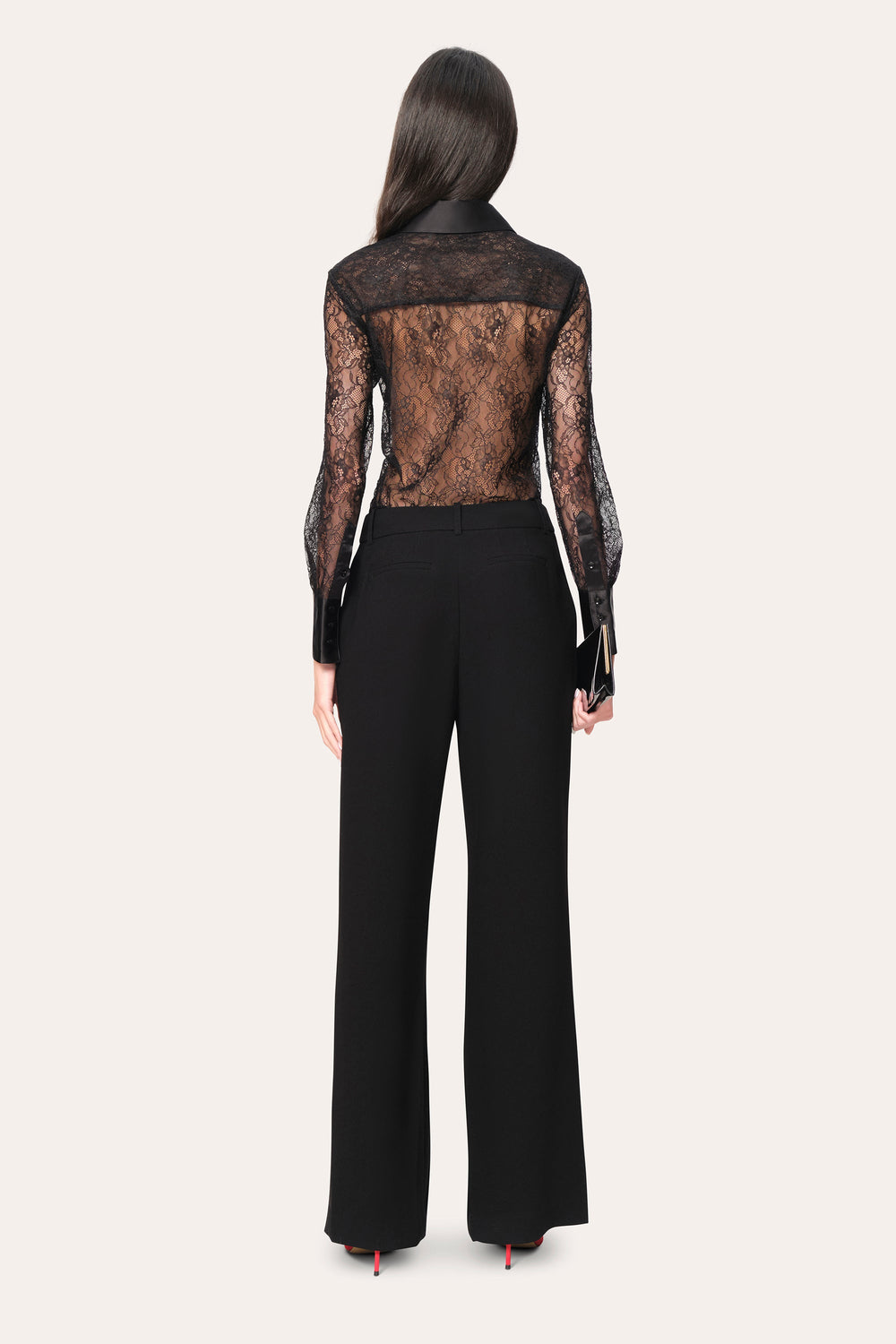 Laced Trim Blouse | Elie Tahari BLACK