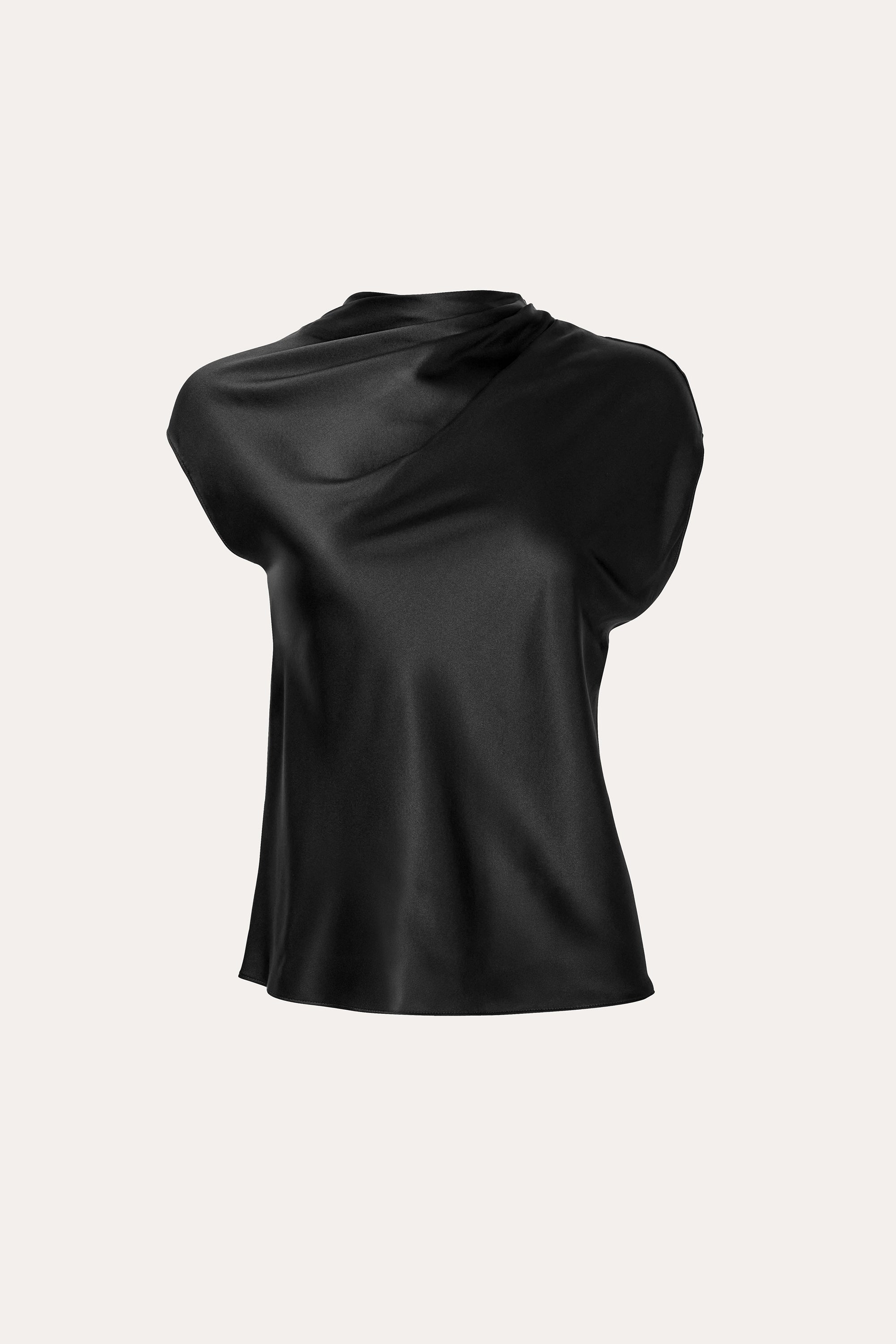 Diane Silk Draped Blouse | Elie Tahari BLACK