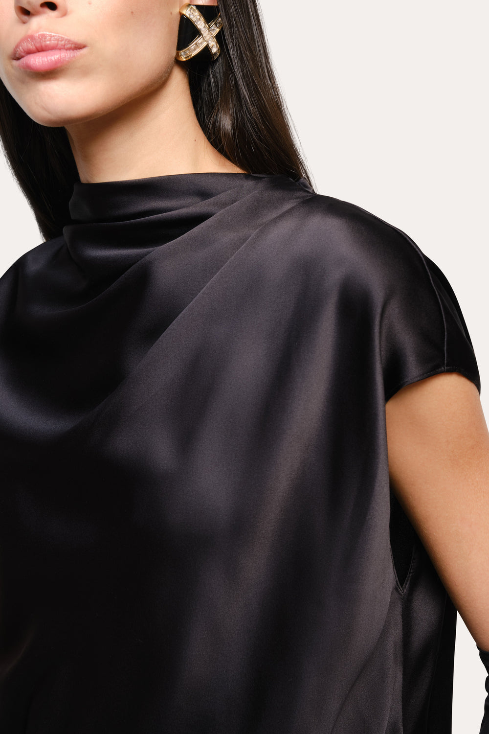 Diane Silk Draped Blouse | Elie Tahari BLACK