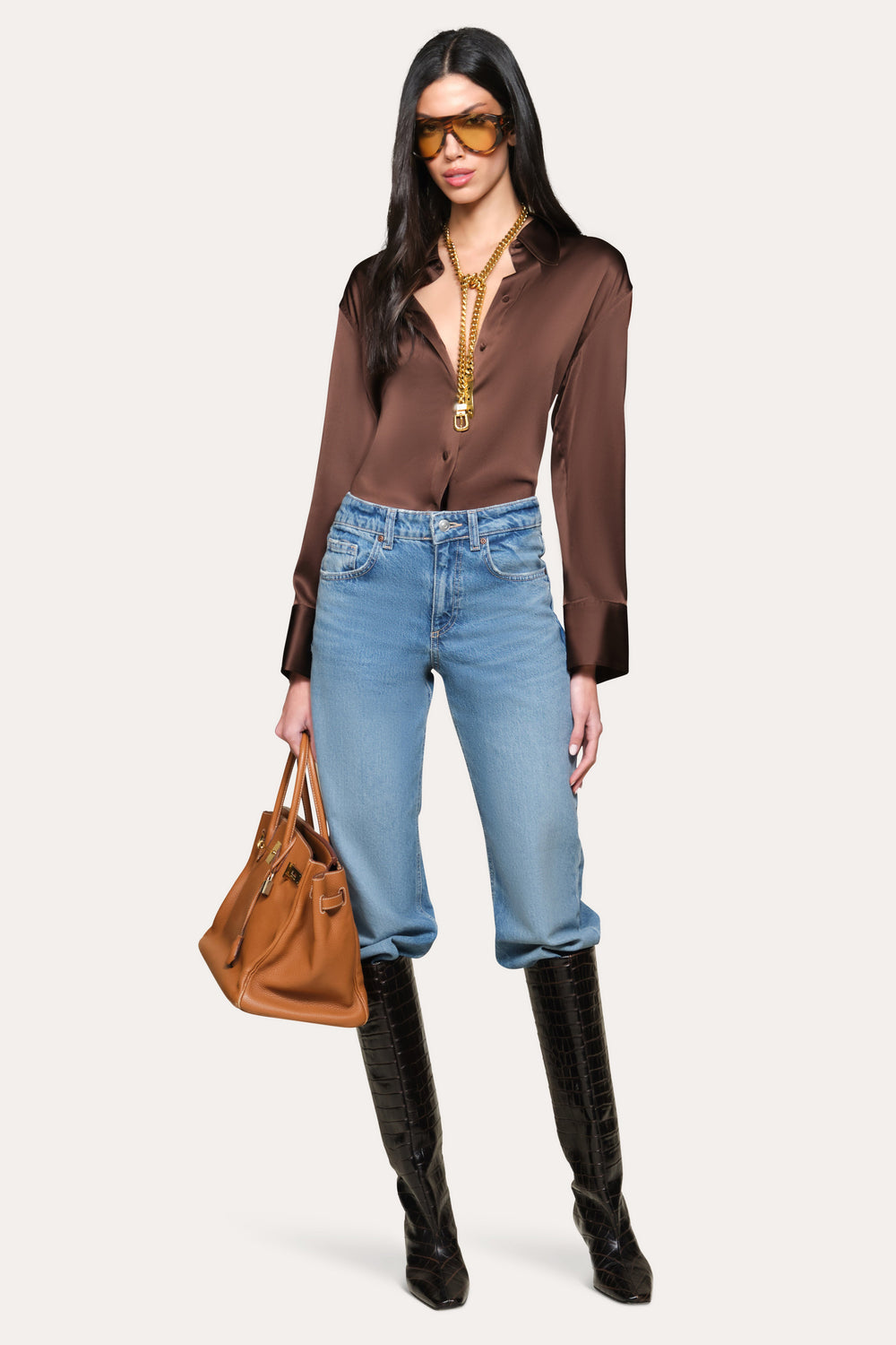 Silk Button Down | Elie Tahari ESPRESSO
