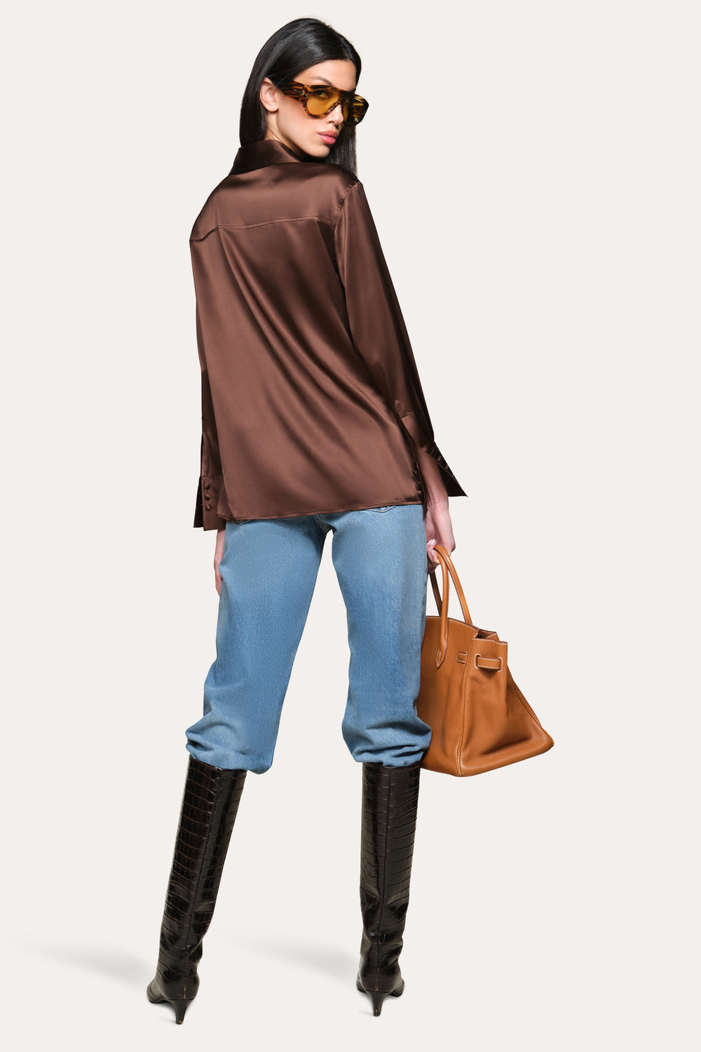 Silk Button Down | Elie Tahari ESPRESSO