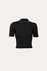 Skylar Milano Sculpt Cropped Polo | Elie Tahari BLACK