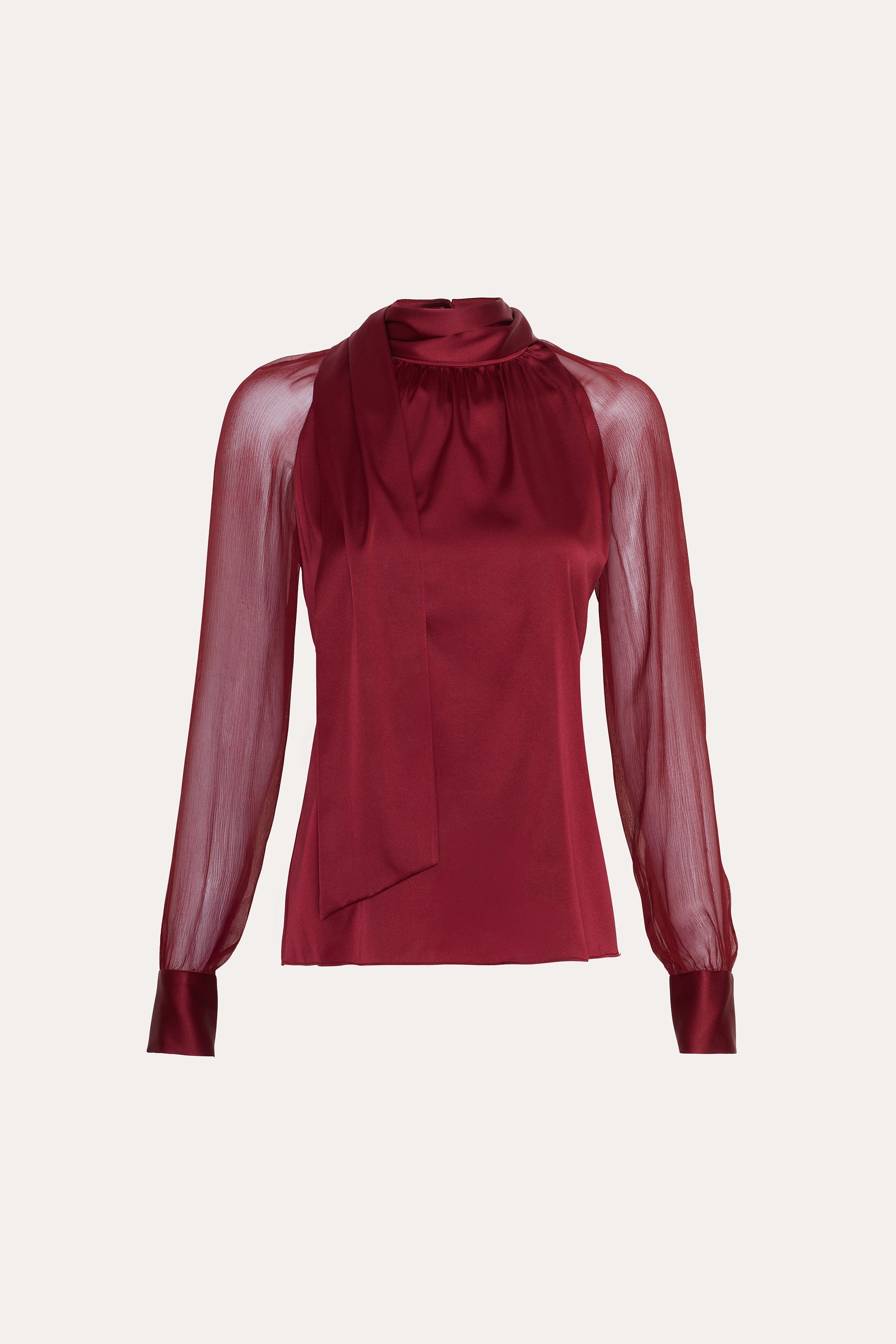 Julia Silk Satin Tie Top | Elie Tahari SANGRIA