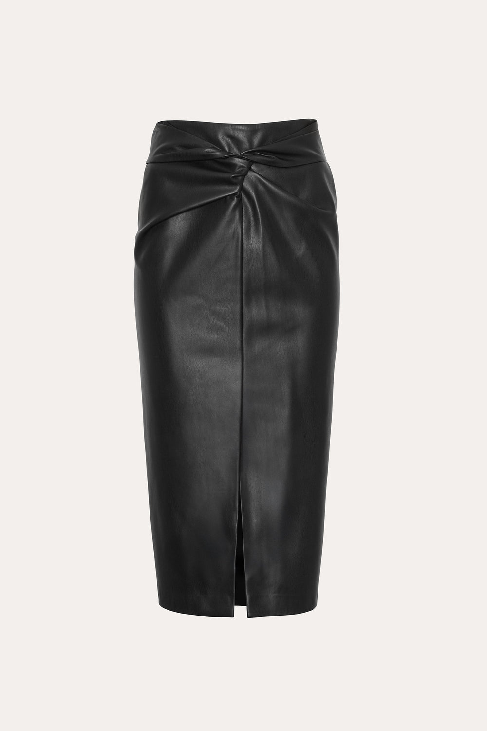 Vegan Leather Twist Skirt | Elie Tahari BLACK