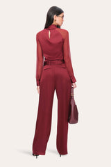 Satin Belted Pant | Elie Tahari SANGRIA