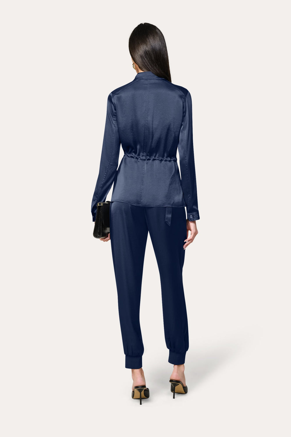 Olivia Satin Belted Cargo Pant | Elie Tahari STARGAZER