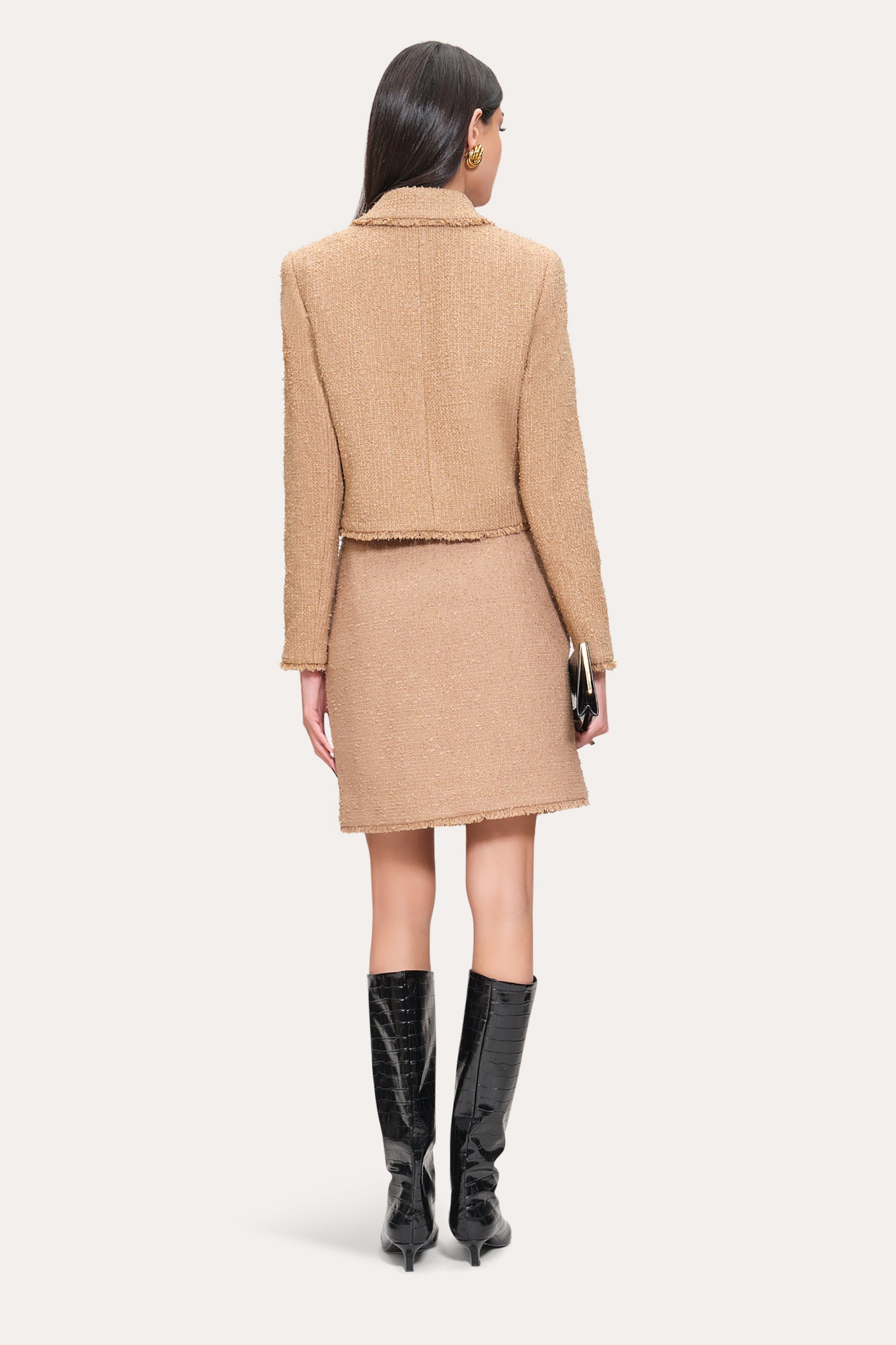 Boucle Tweed Skirt | Elie Tahari CAMEL MULTI