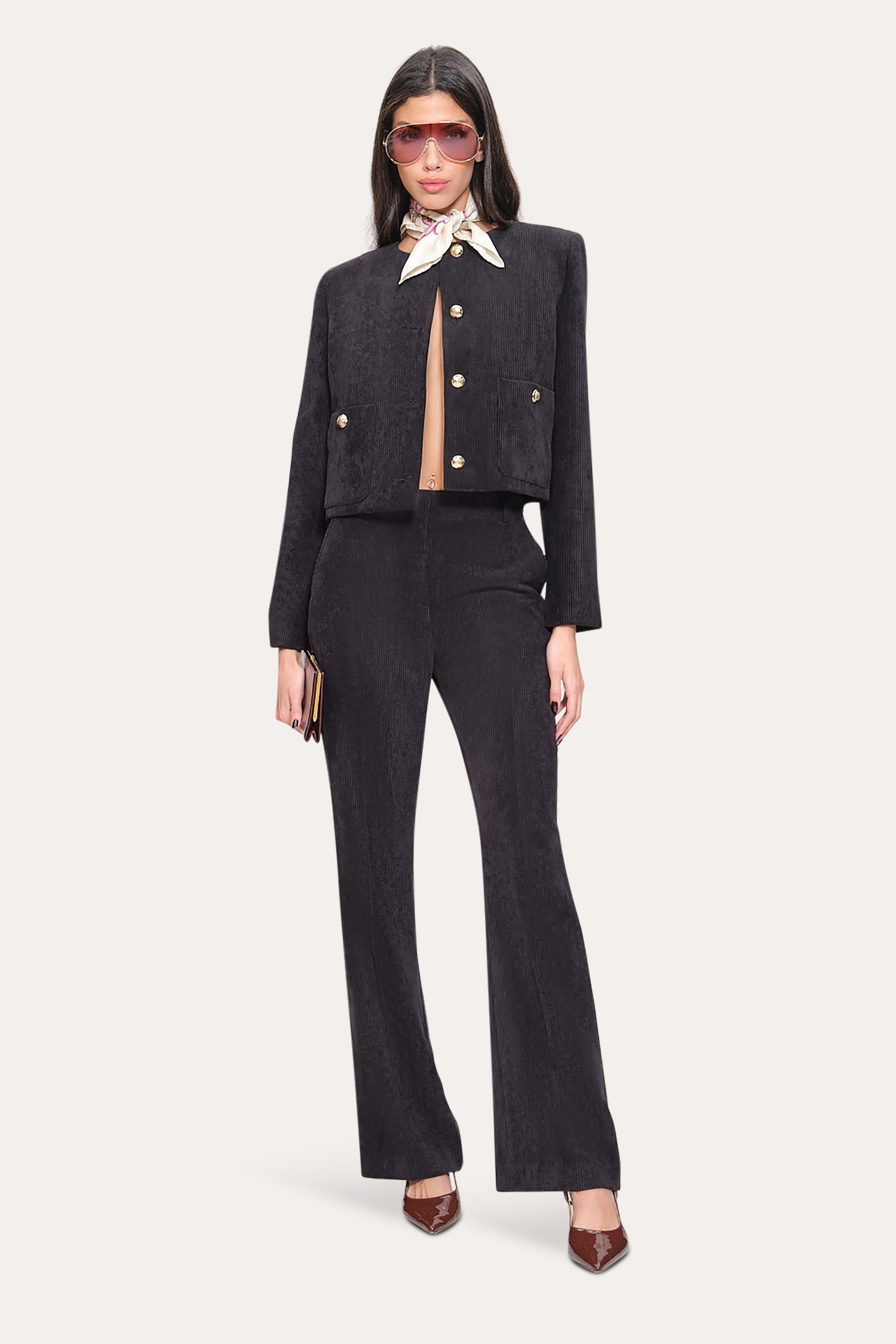Corduroy Flare Pant | Elie Tahari BLACK