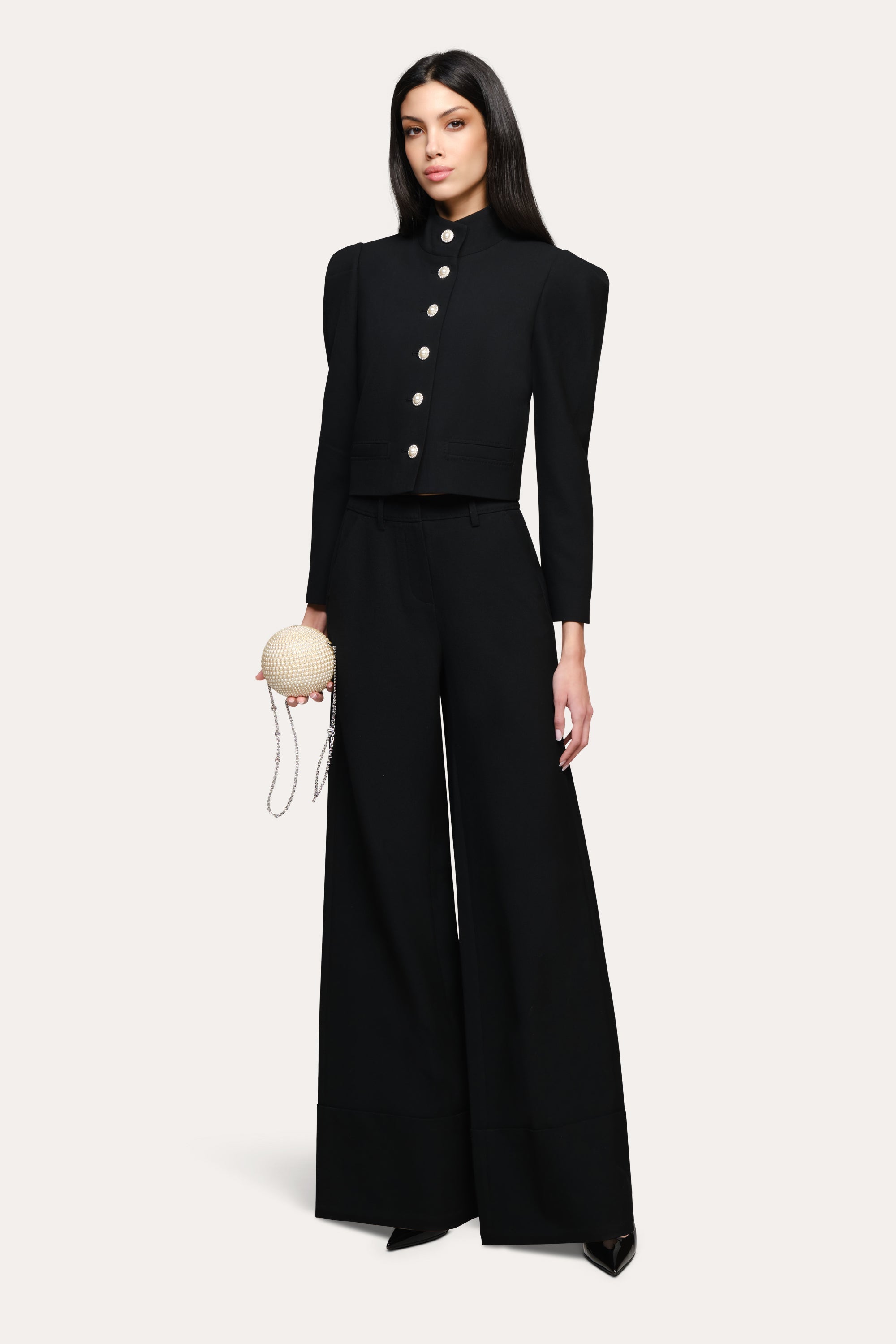 Twill Cuffed Pant | Elie Tahari BLACK