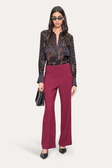 Crepe Wide Pant | Elie Tahari MULBERRY