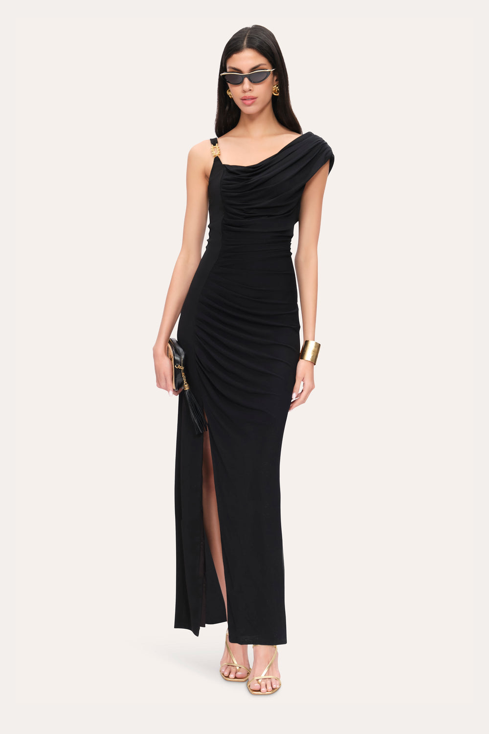 Asymmetric Chain Gown | Elie Tahari BLACK
