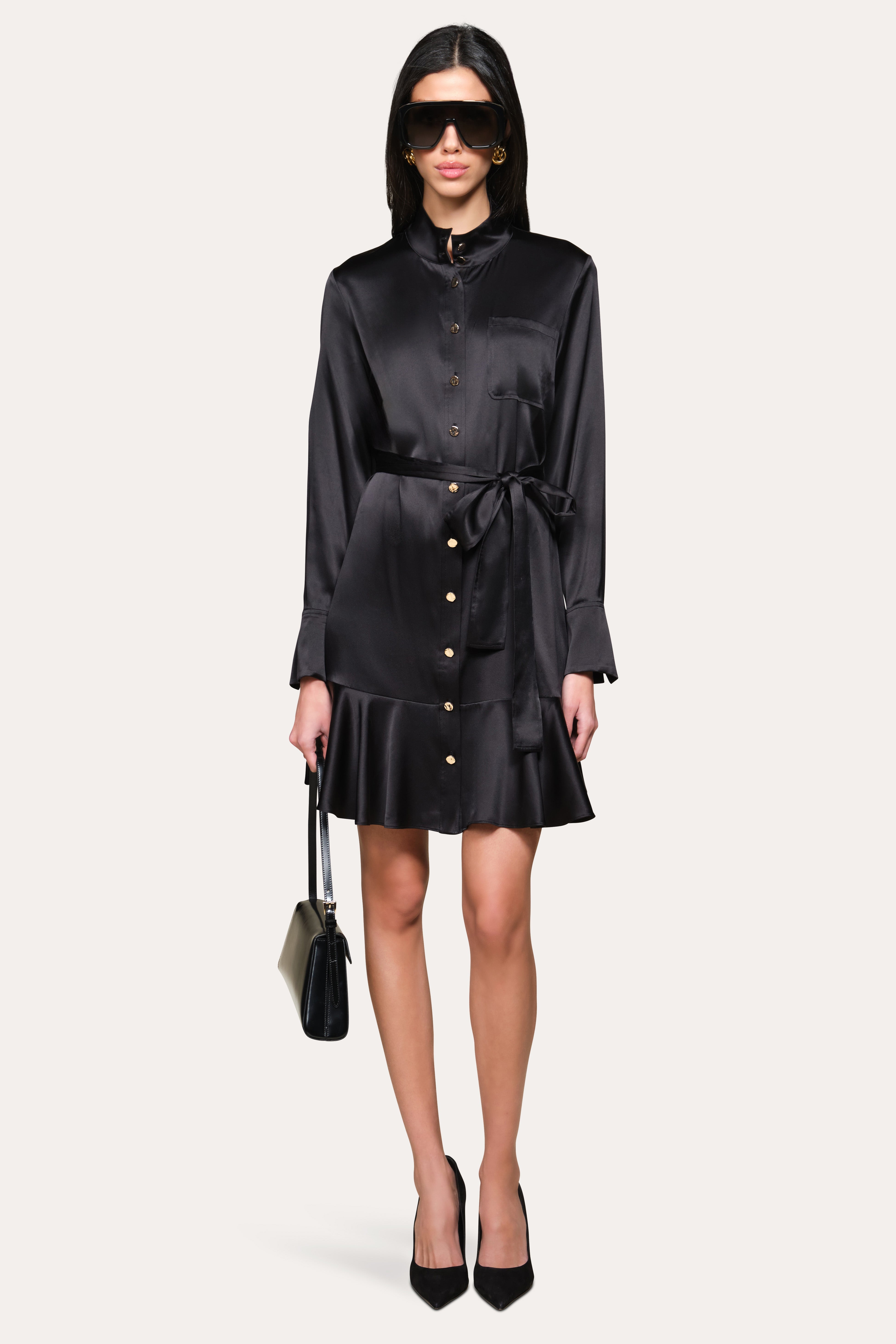 Silk Satin Dress | Elie Tahari BLACK