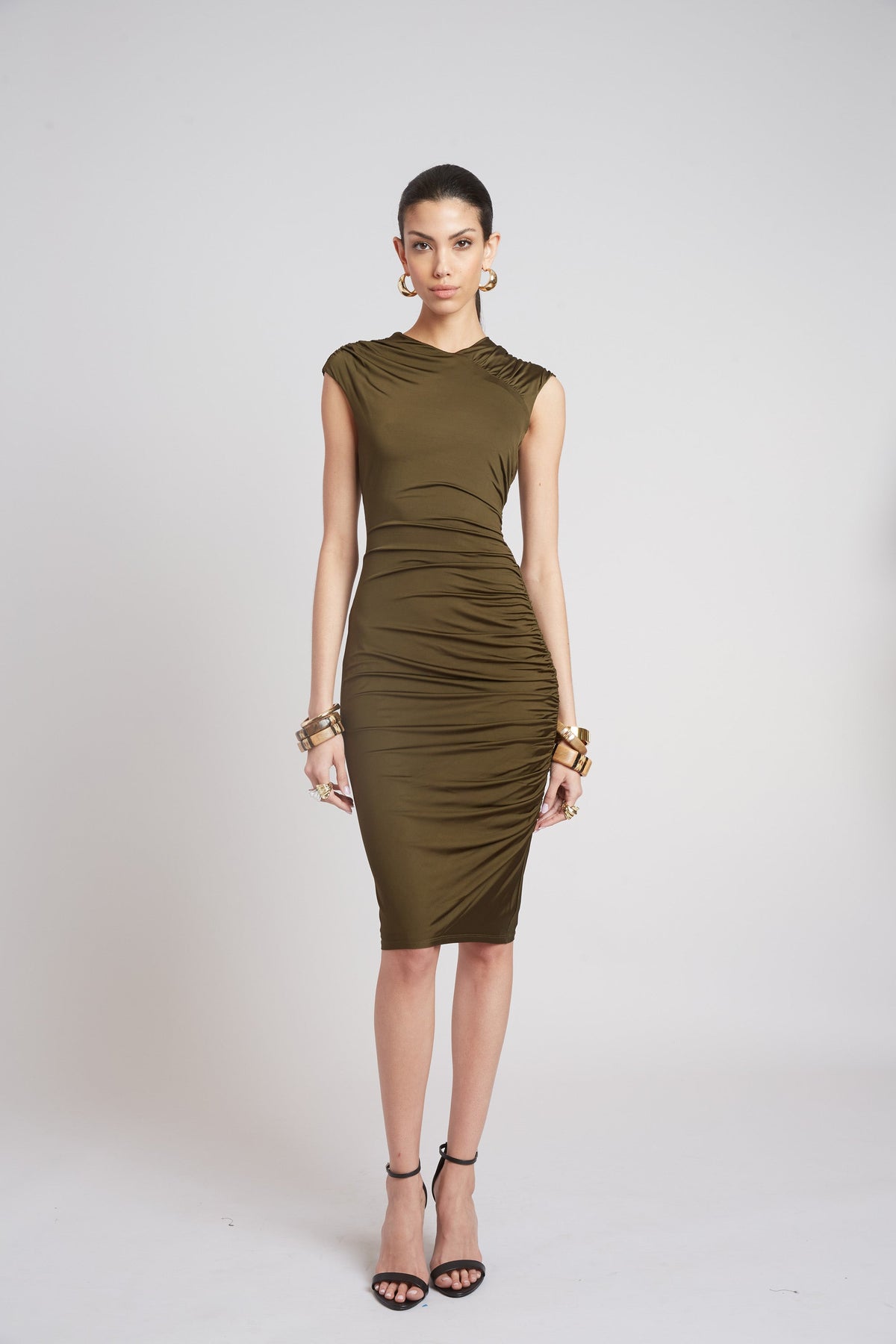 Ruched Jersey Dress | Elie Tahari OLIVE