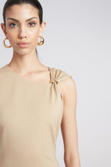 Gilded Knit Dress | Elie Tahari SANDCASTLE