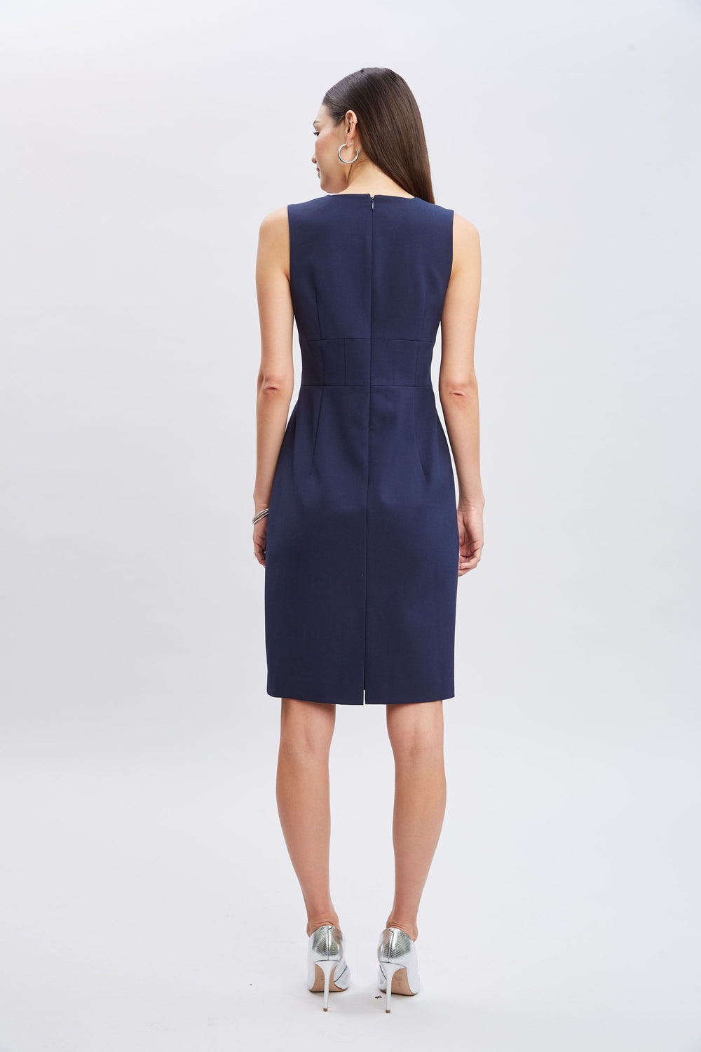 Square Neck Slim Dress | Elie Tahari INDIGO