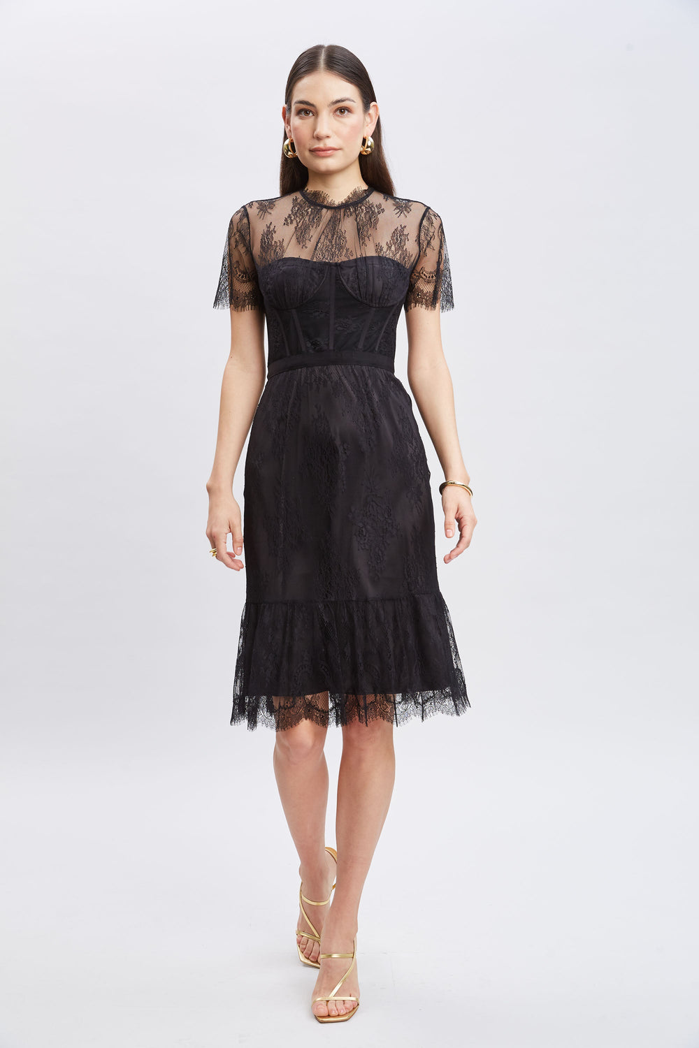 Corset Lace Dress | Elie Tahari BLACK