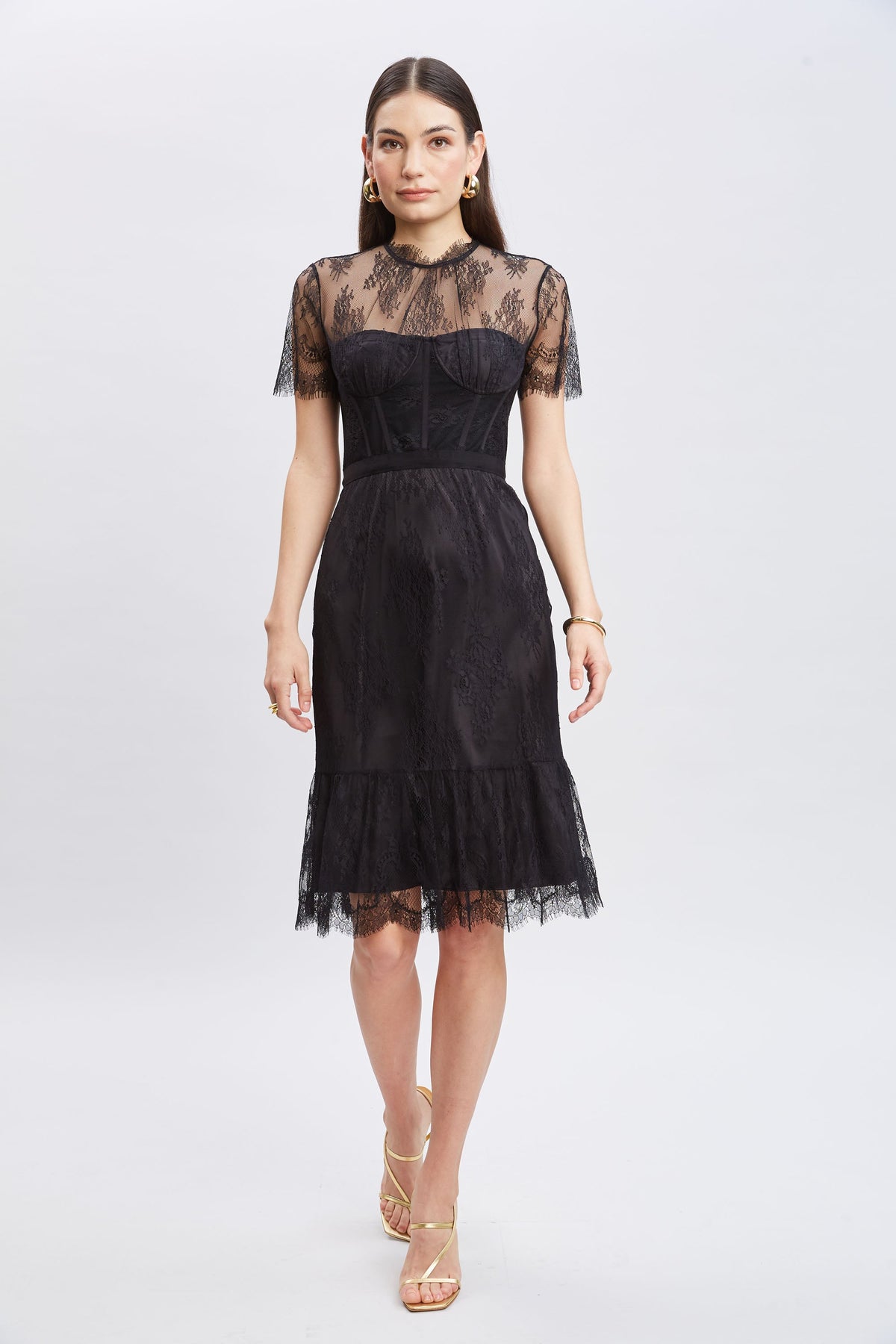 Corset Lace Dress | Elie Tahari BLACK