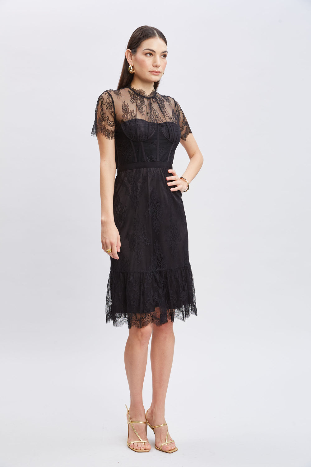Corset Lace Dress | Elie Tahari BLACK