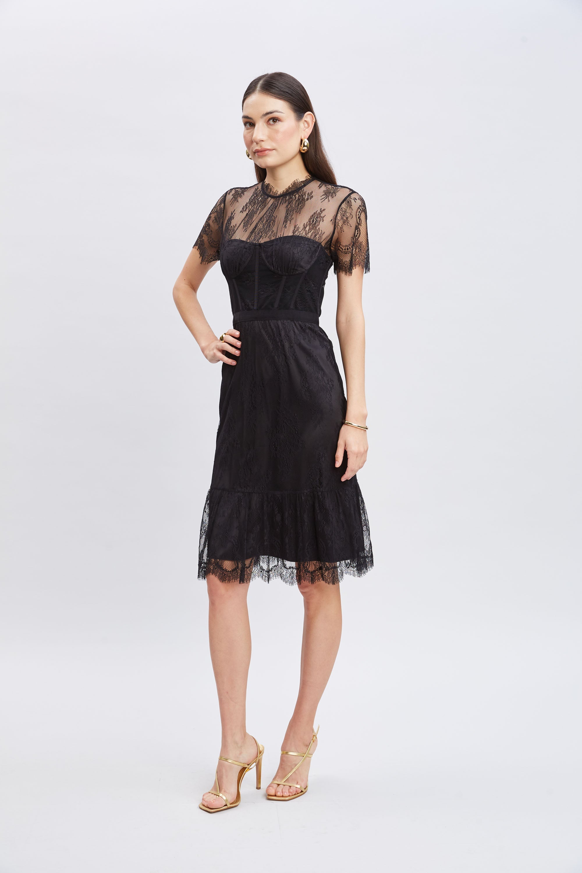 Corset Lace Dress | Elie Tahari BLACK