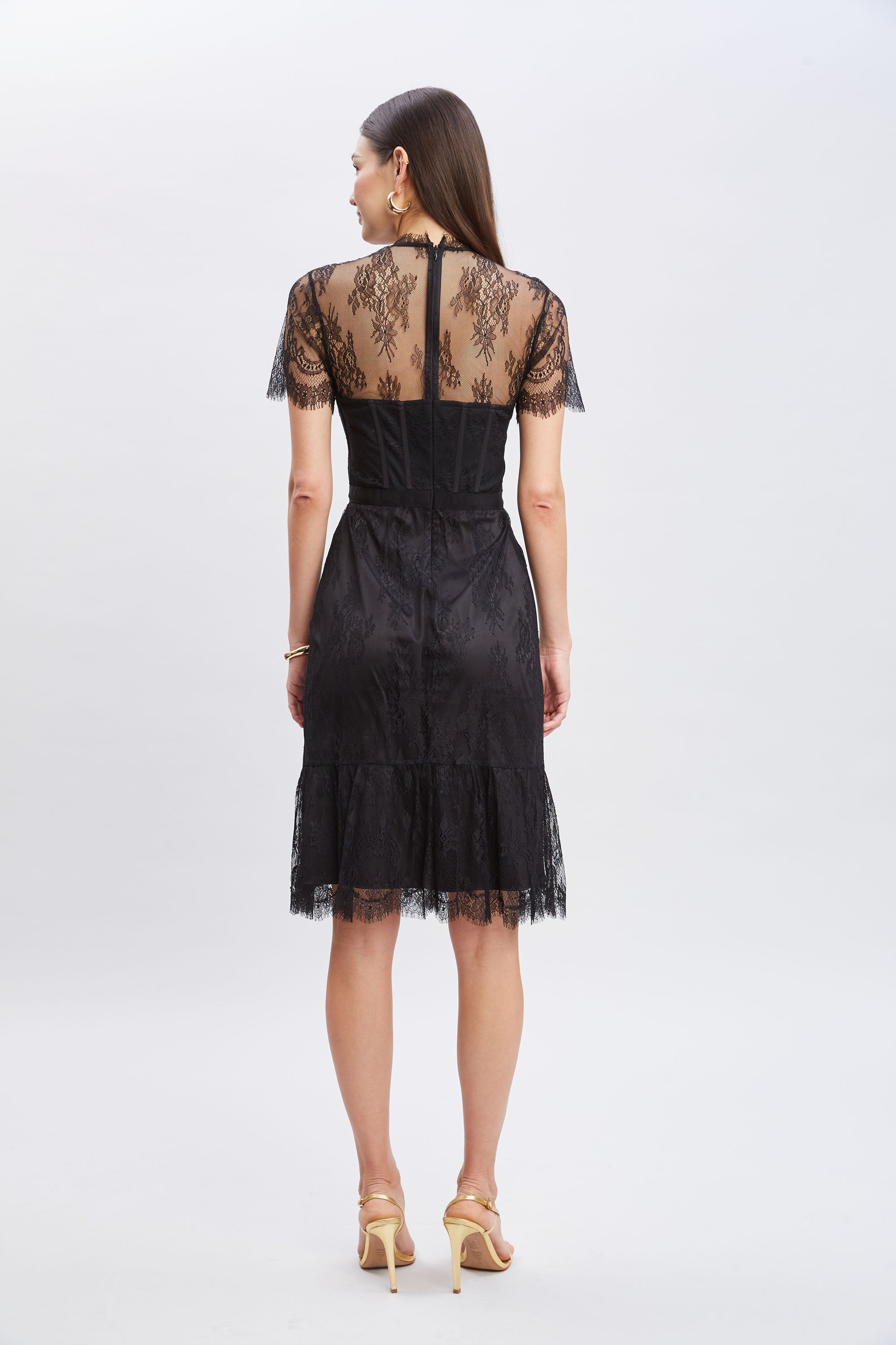 Corset Lace Dress | Elie Tahari BLACK