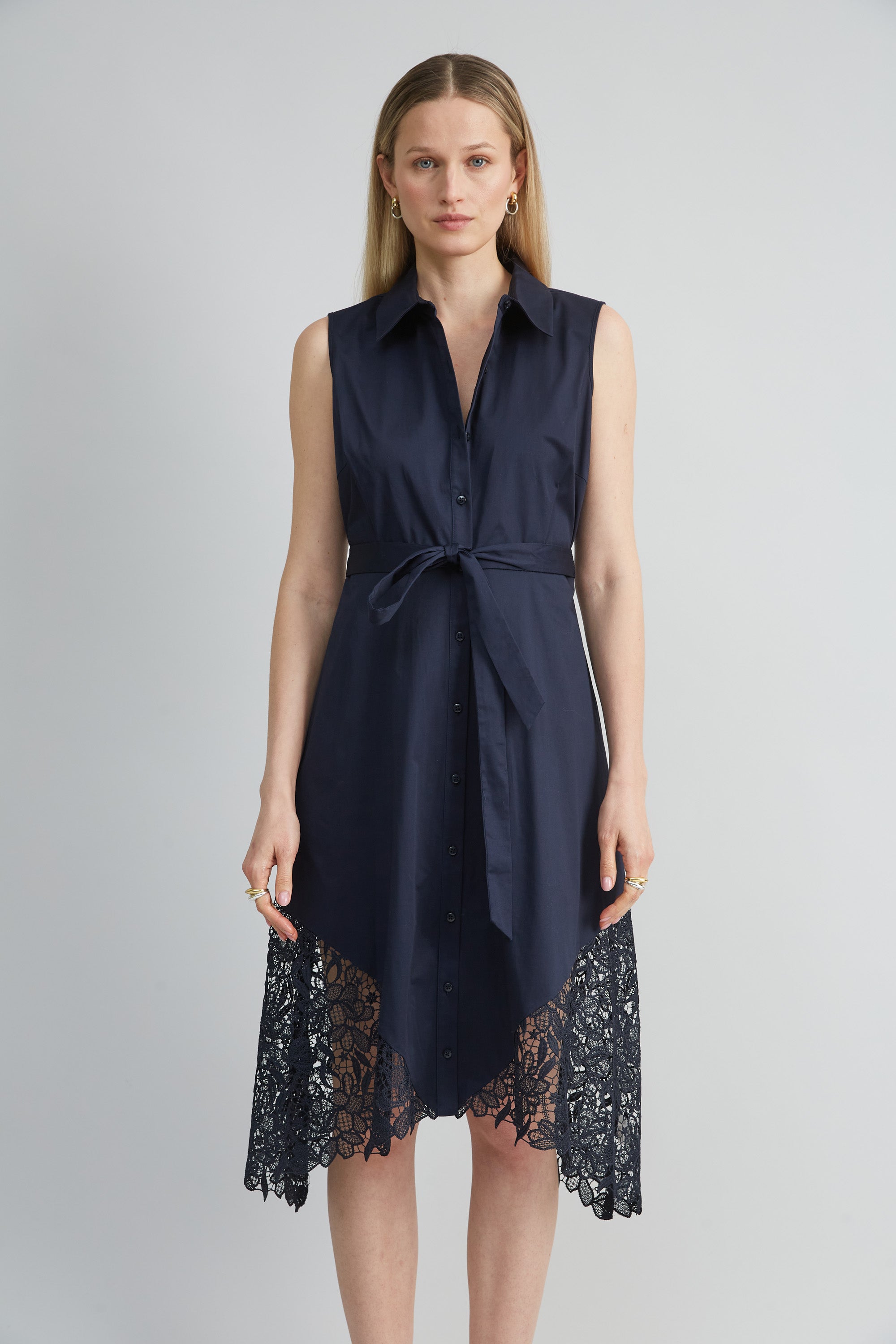 Cotton Lace Hem Dress | Elie Tahari STARGAZER