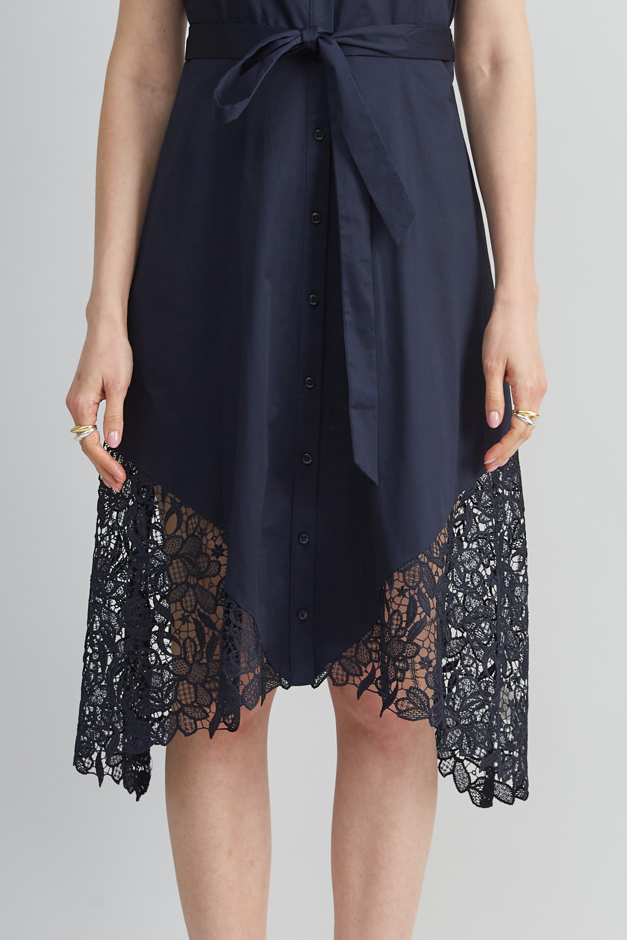 Cotton Lace Hem Dress | Elie Tahari STARGAZER