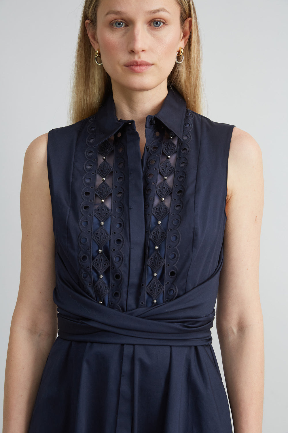 Sleeveless Cotton Tie Dress | Elie Tahari STARGAZER