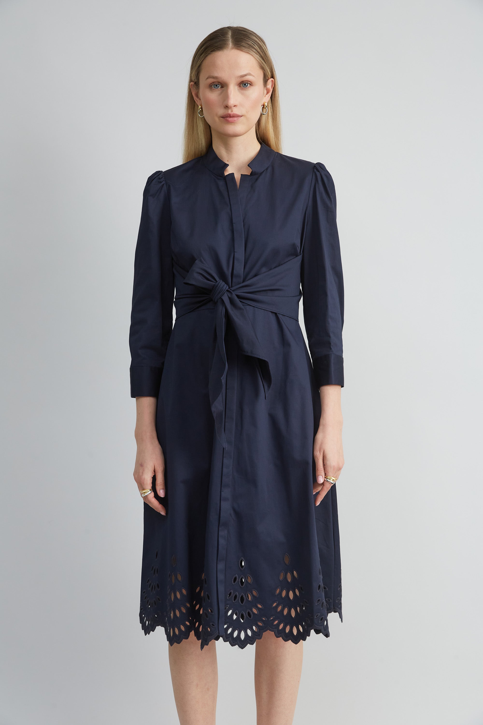 Cotton Tie Embroidered Dress | Elie Tahari STARGAZER