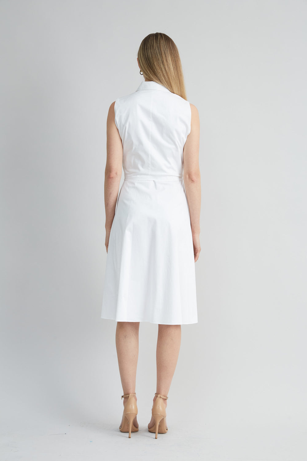 Sleeveless Cotton Tie Dress | Elie Tahari WHITE