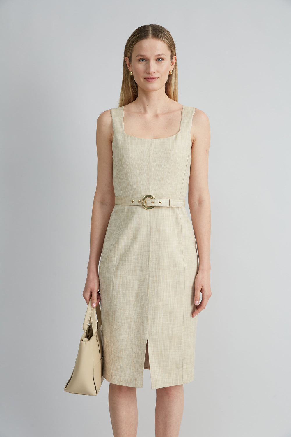Scallop Melange Dress | Elie Tahari CASHEW MELANGE