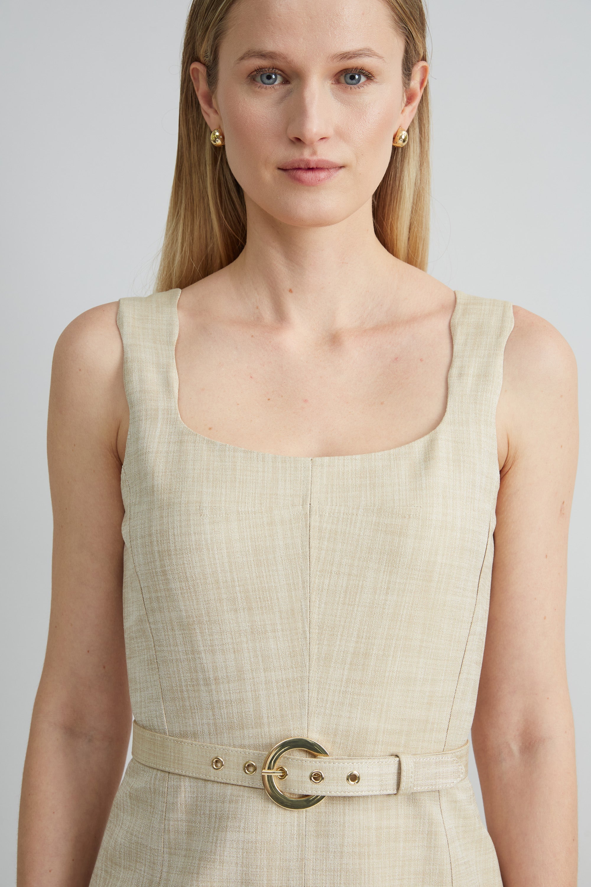 Scallop Melange Dress | Elie Tahari CASHEW MELANGE